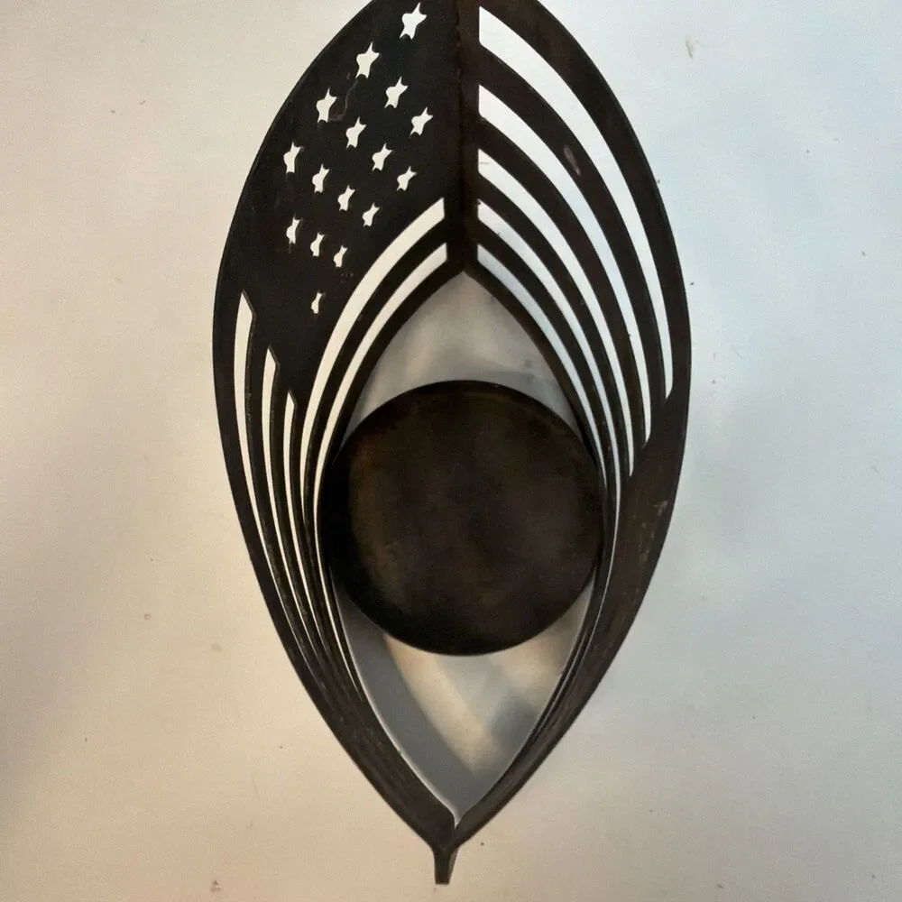 Metal USA Flag Decor Patriotic 4th of July Candle Holder Americana